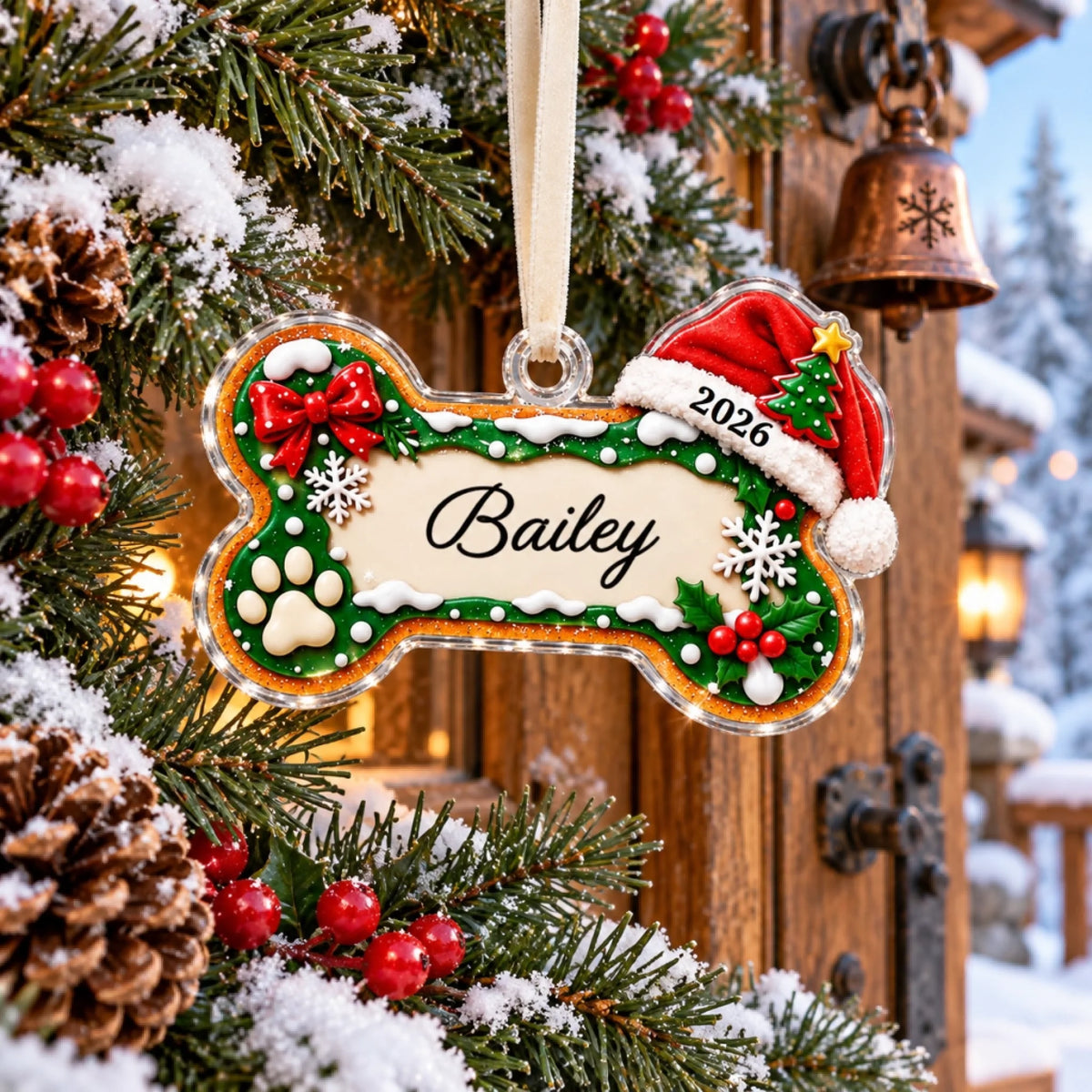Bailey trên vòng nguyệt quế Giáng sinh-1