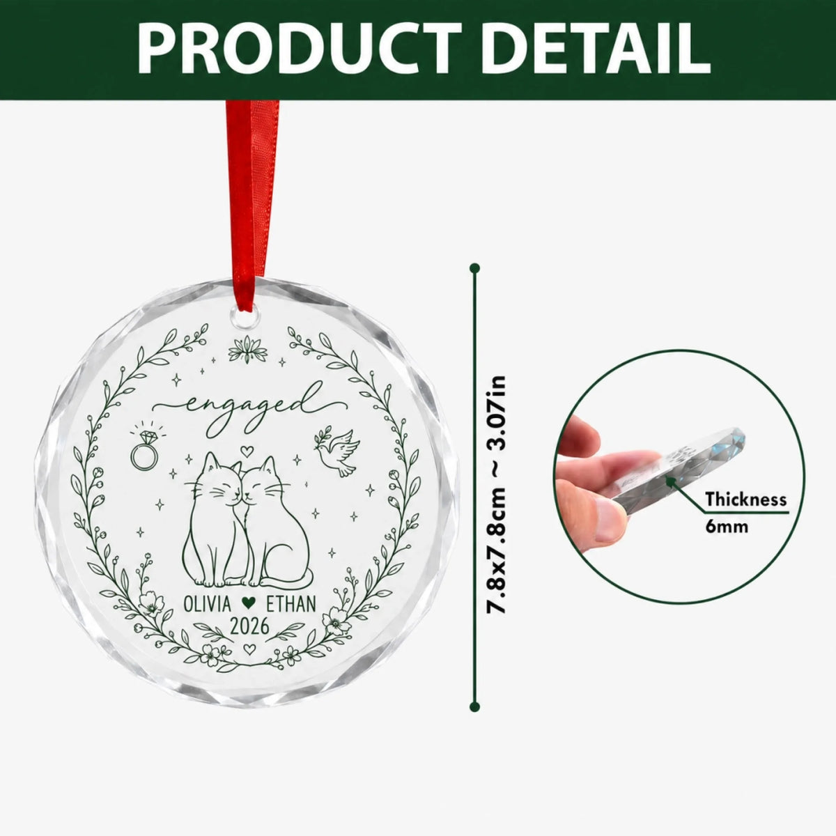 Personalized Our First Christmas Married Ornament, Custom Wedding Phot ...