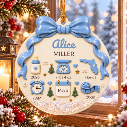 Quả cầu Noel chào đón bé Alice