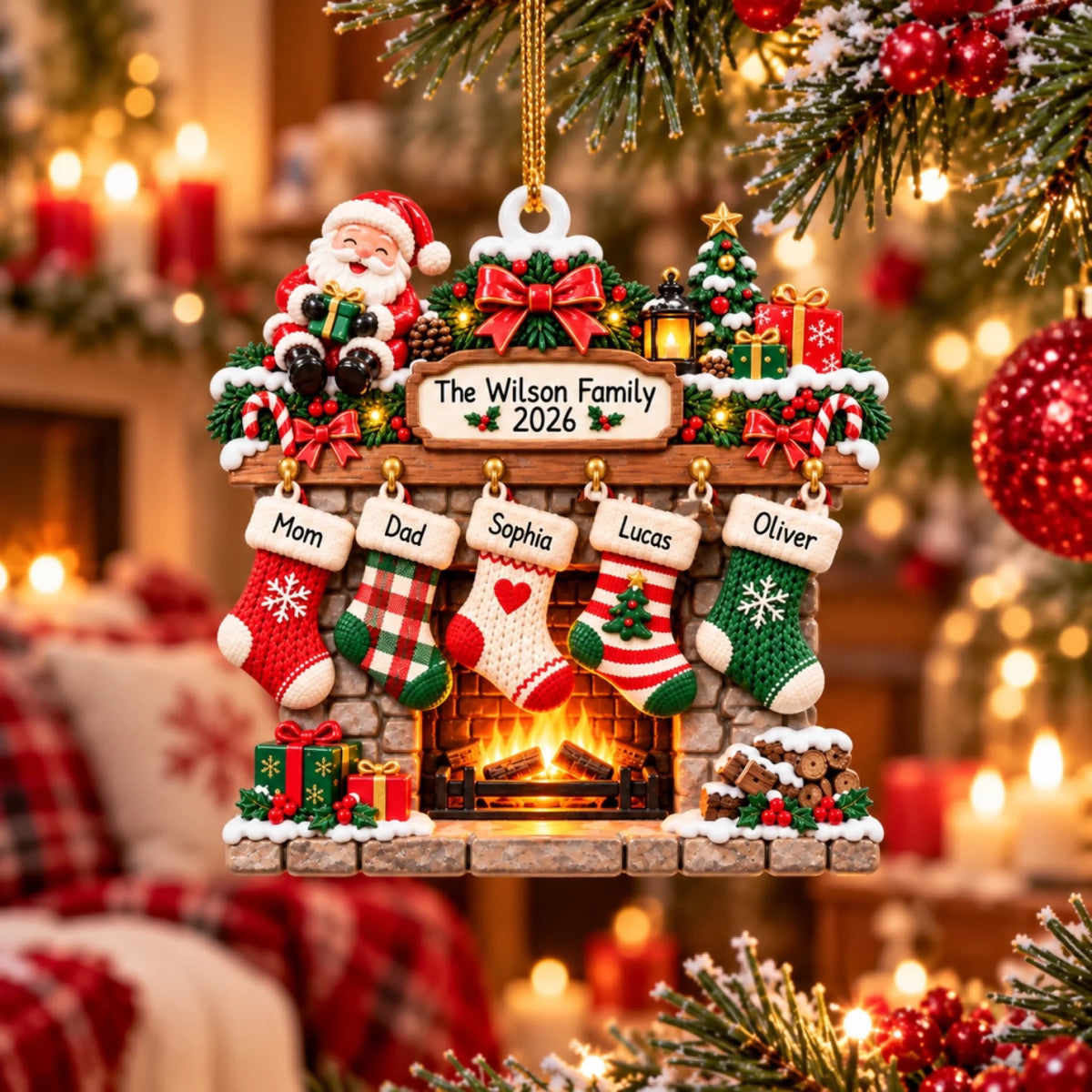 Quả cầu Noel lò sưởi gia đình Wilson-4
