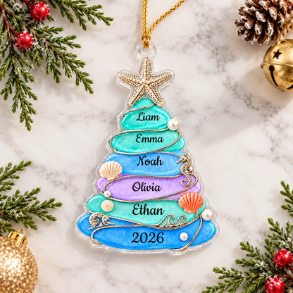 Personalized ocean Christmas ornament-3