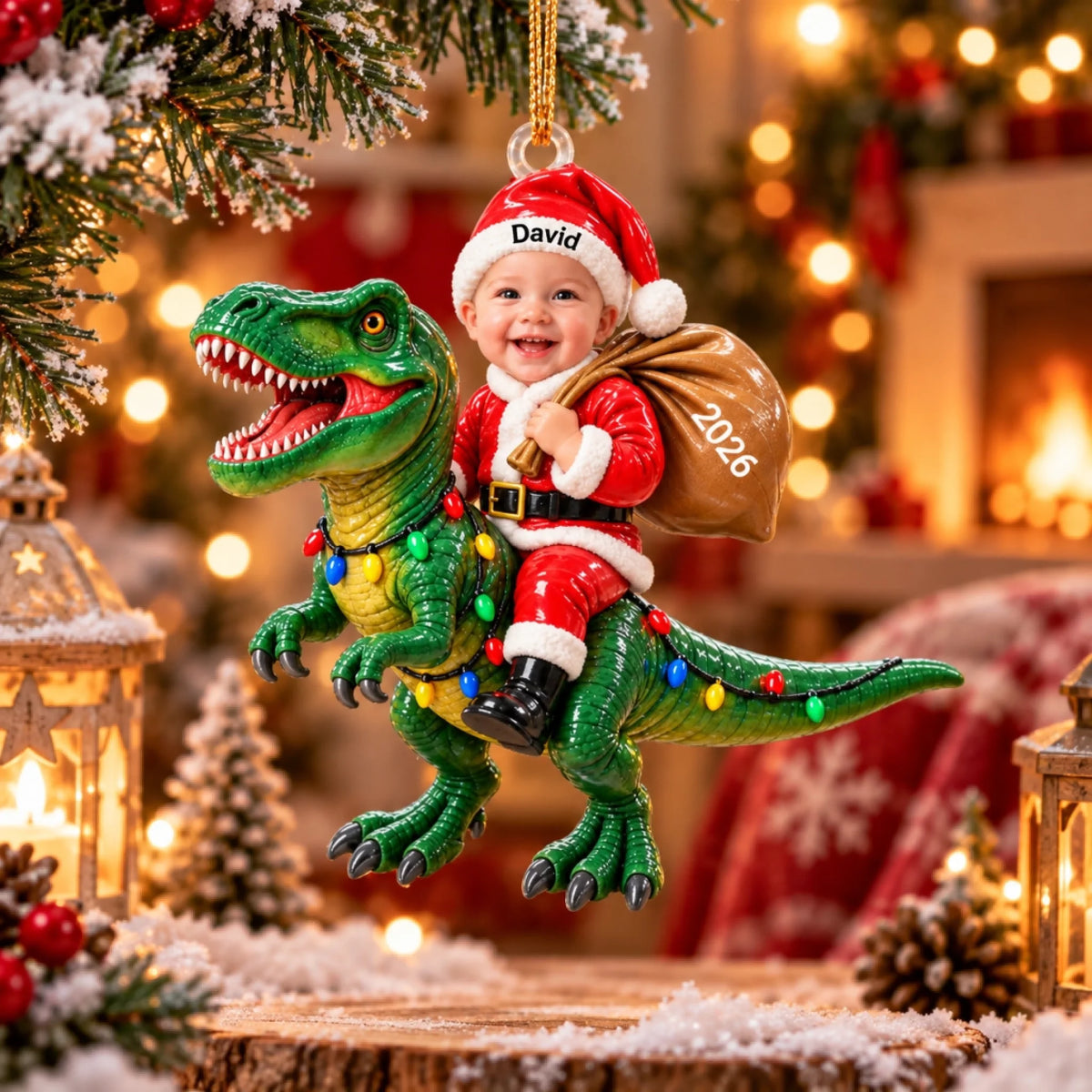Bé David cưỡi khủng long Noel 2026-2