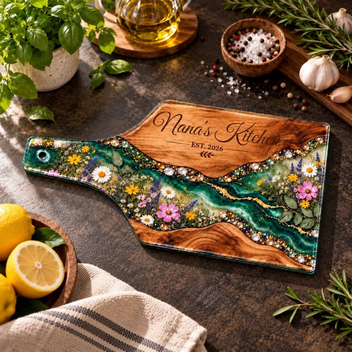 Thớt Nana’s Kitchen giữa gian bếp mộc mạc
