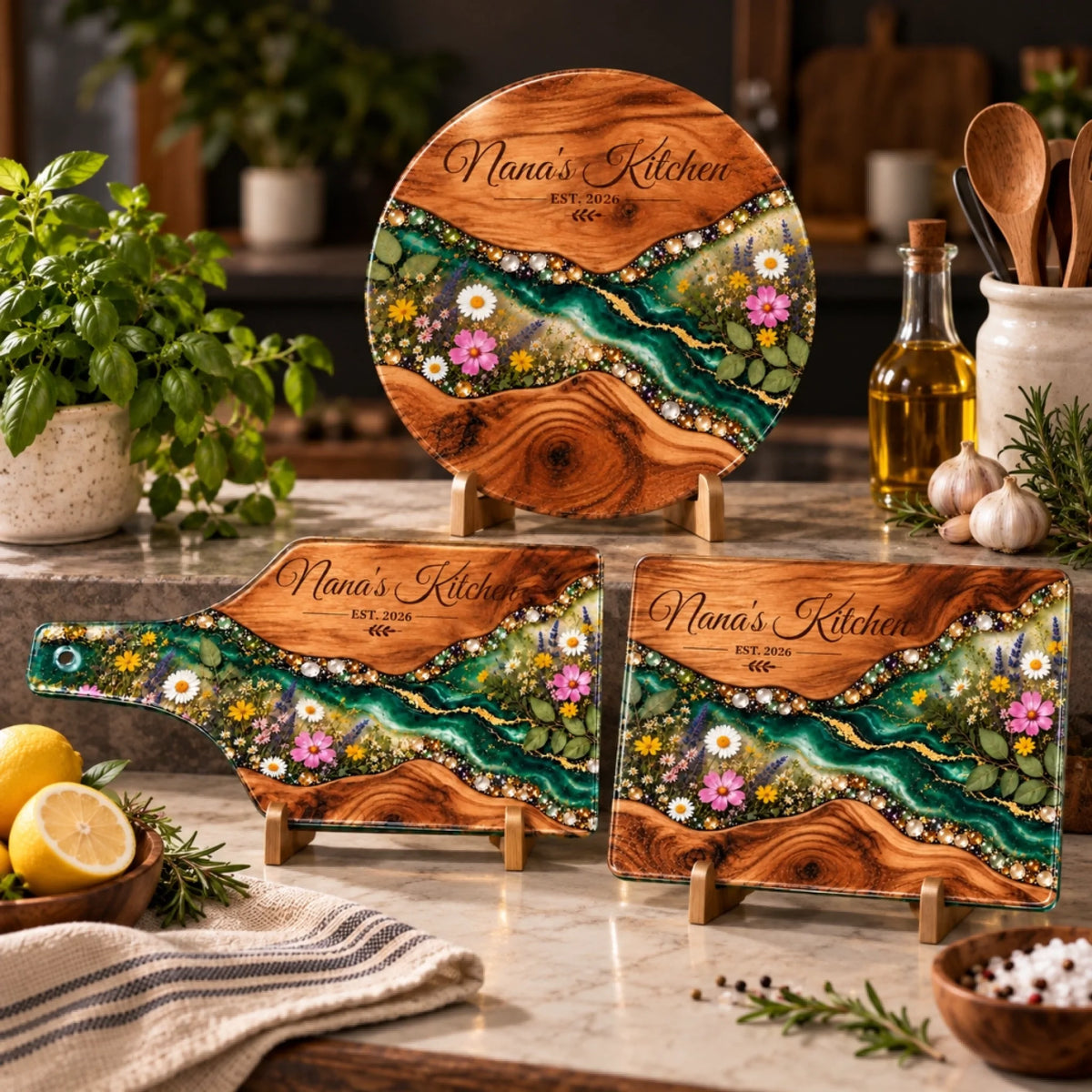 Bộ ba thớt Nana’s Kitchen phong cách mộc ấm áp