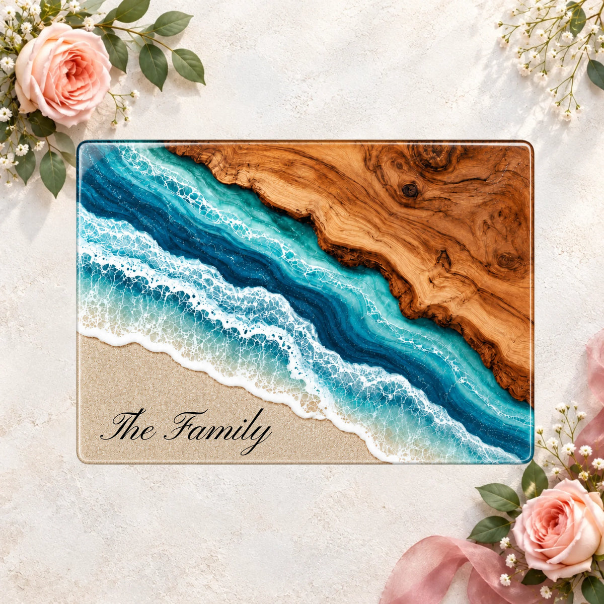 Personalized OceanGlass Cutting Board, Custom Couple Names 2026